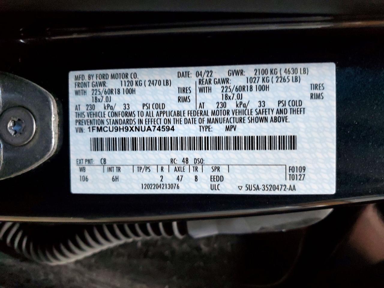 2022 Ford Escape Sel - zdjęcie 13