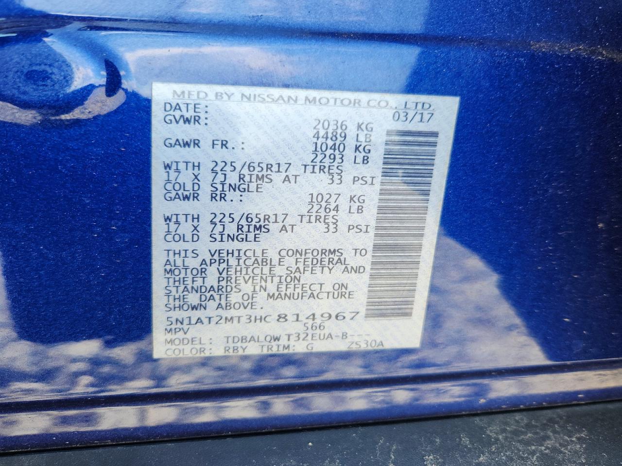 2017 Nissan Rogue Sv - zdjęcie 13