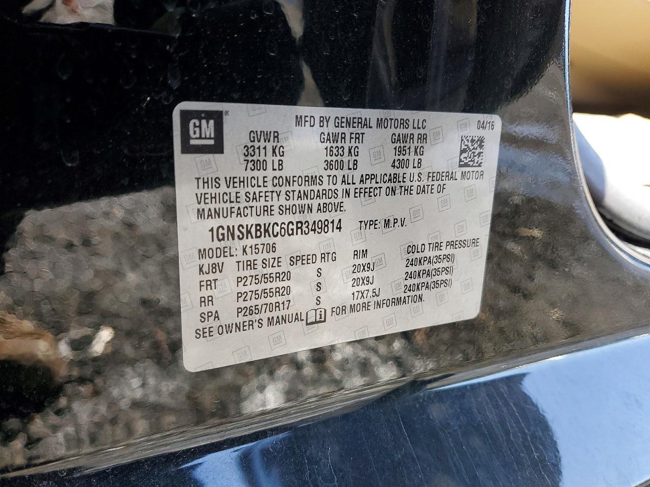 2016 Chevrolet Tahoe K1500 Lt - zdjęcie 13