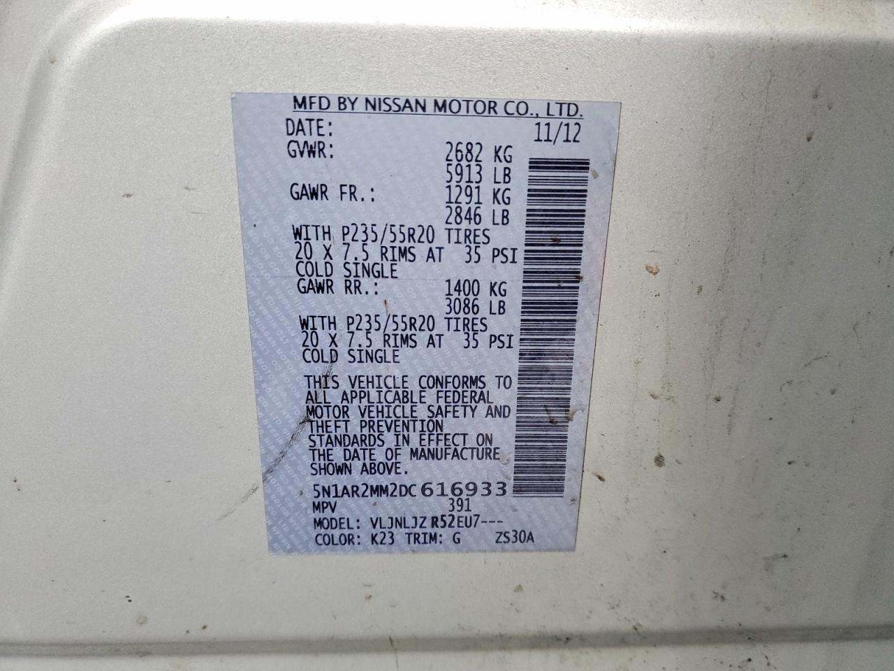 2013 Nissan Pathfinder S - zdjęcie 13