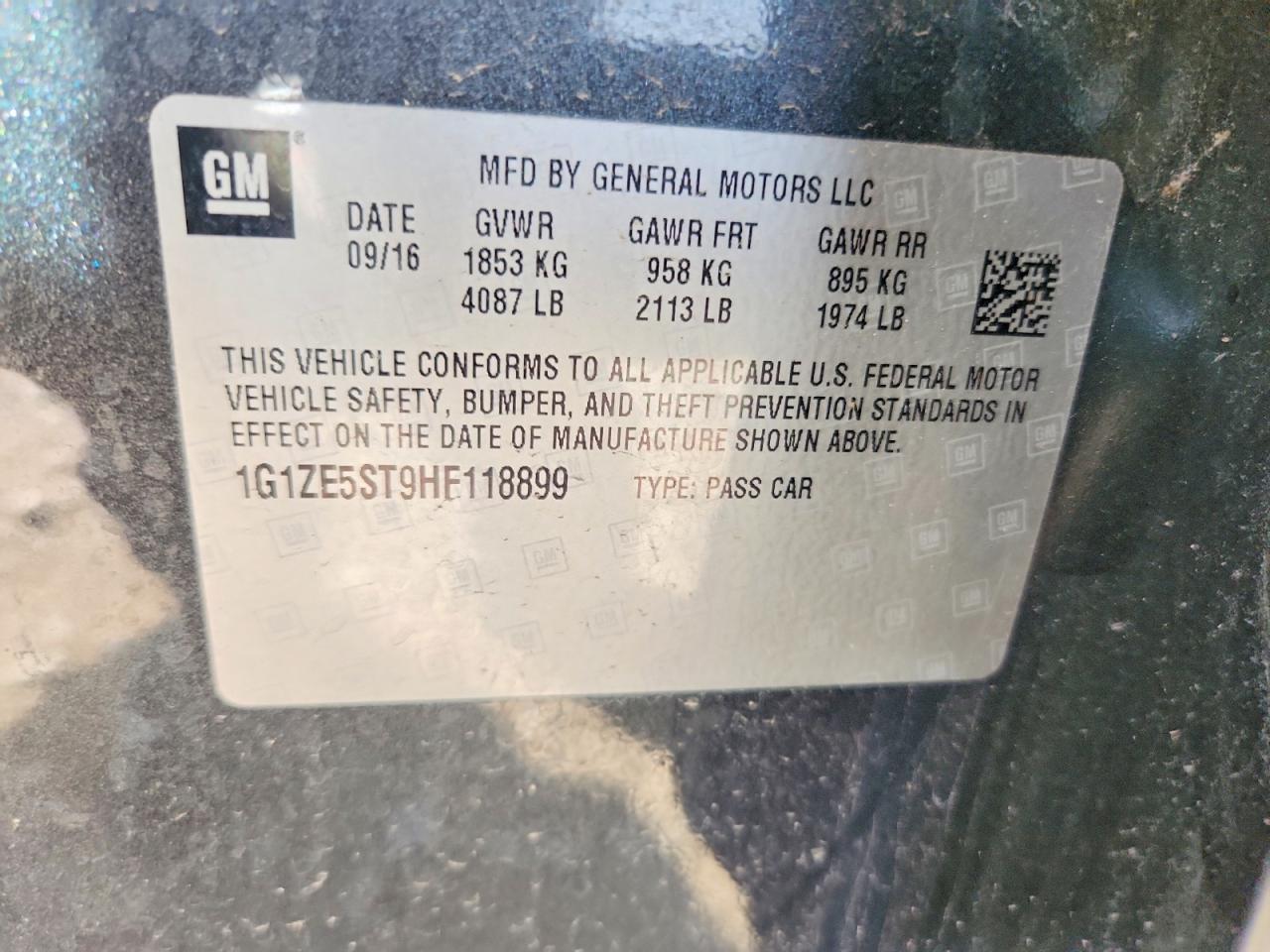 2017 Chevrolet Malibu Lt - zdjęcie 12