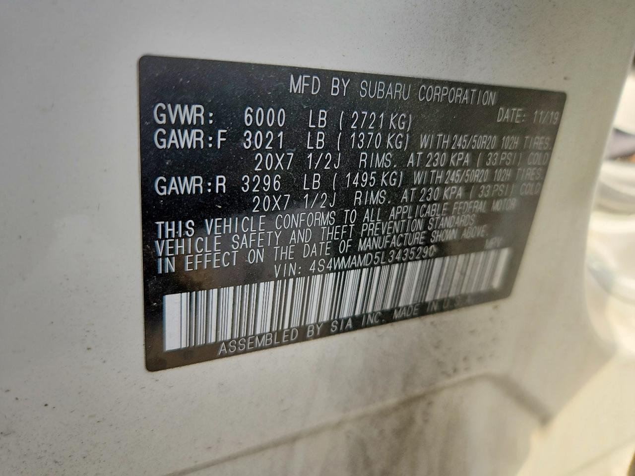 2020 Subaru Ascent Limited - zdjęcie 12