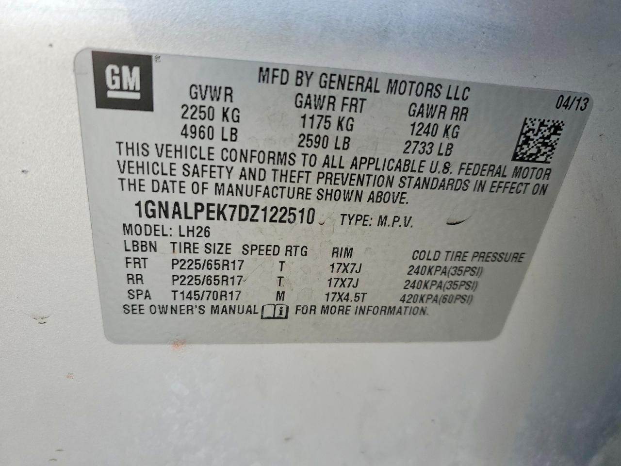 2013 Chevrolet Equinox Lt - zdjęcie 13