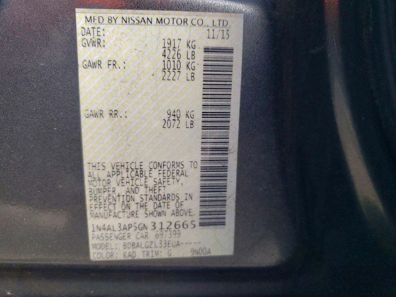 2016 Nissan Altima 2.5 - zdjęcie 12