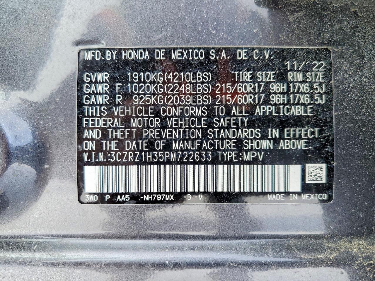 2023 Honda Hr-V Lx - zdjęcie 12