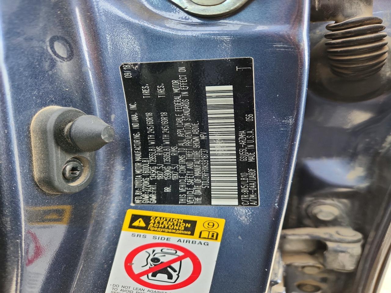 2019 Toyota Highlander Xle - zdjęcie 13