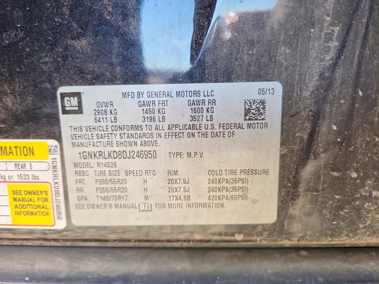 2013 Chevrolet Traverse Ltz - zdjęcie 13
