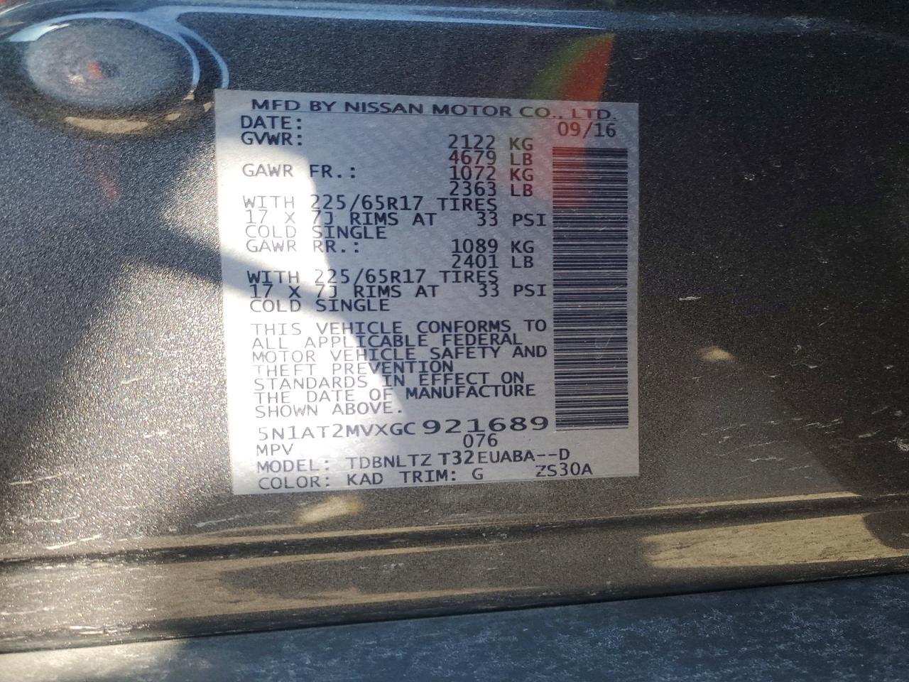 2016 Nissan Rogue Sv - zdjęcie 13