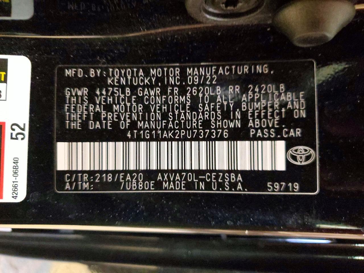 2023 Toyota Camry Se - zdjęcie 12