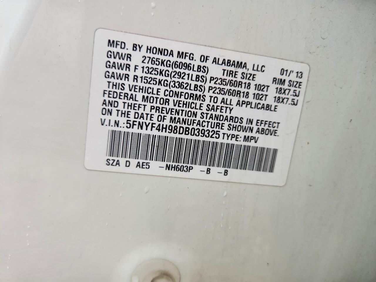 2013 Honda Pilot Touring - zdjęcie 13