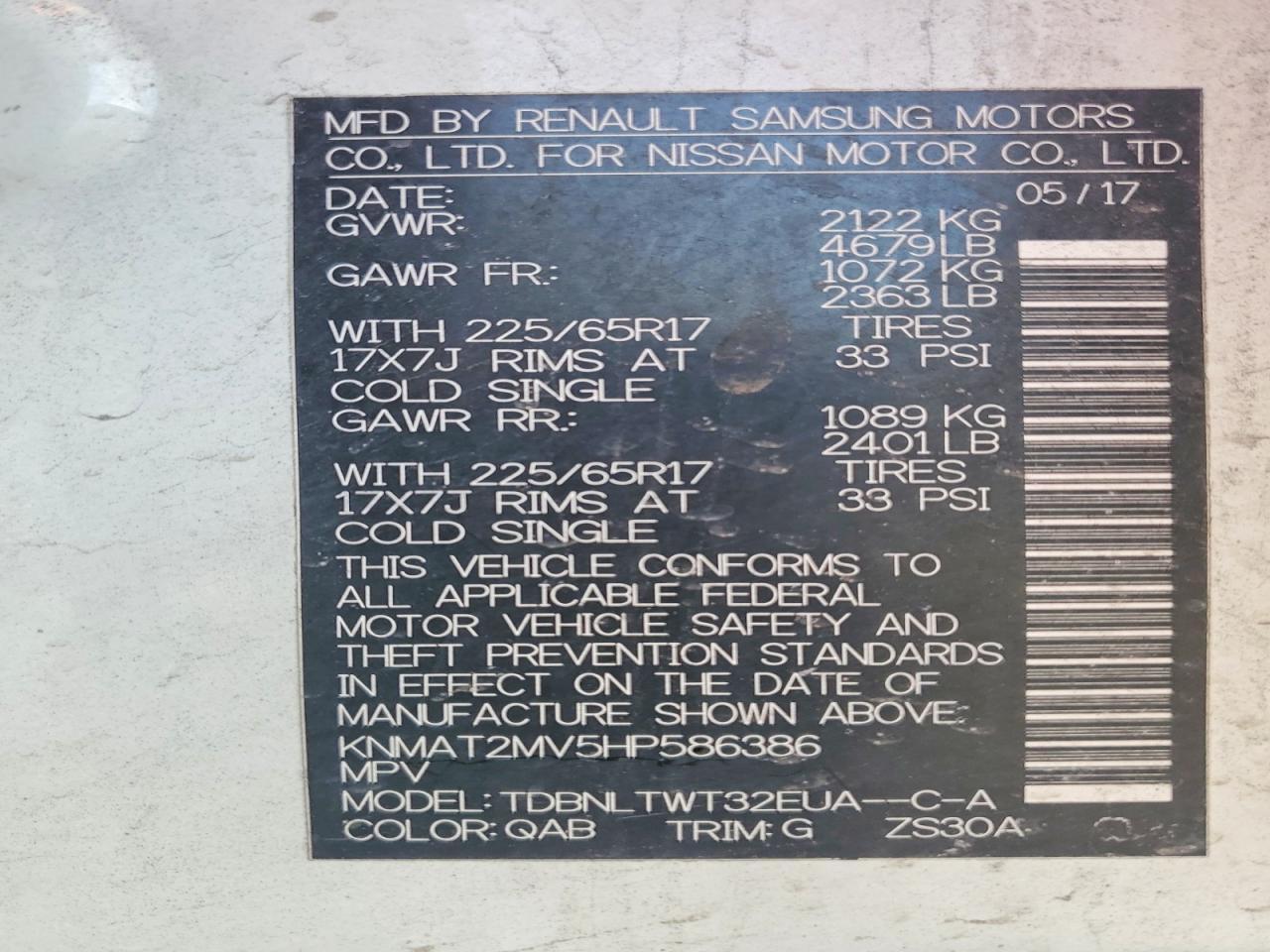 2017 Nissan Rogue Sv - zdjęcie 13