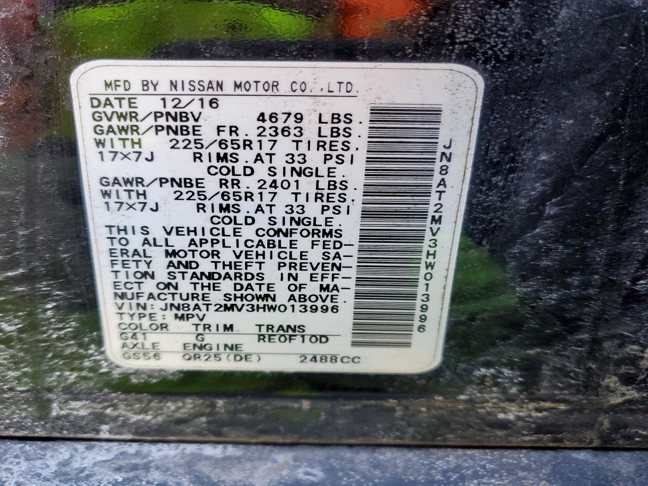 2017 Nissan Rogue S - zdjęcie 13