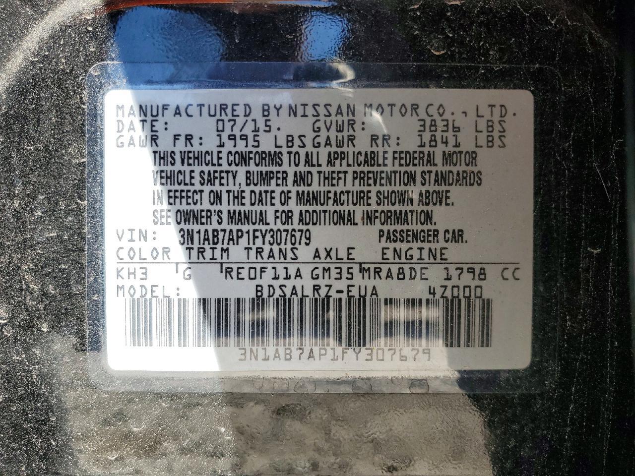 2015 Nissan Sentra S - zdjęcie 12