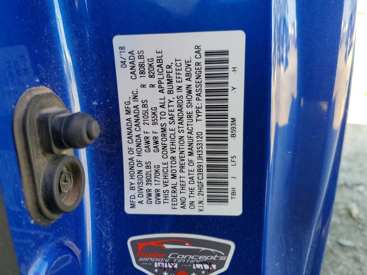 2018 Honda Civic Touring - zdjęcie 12