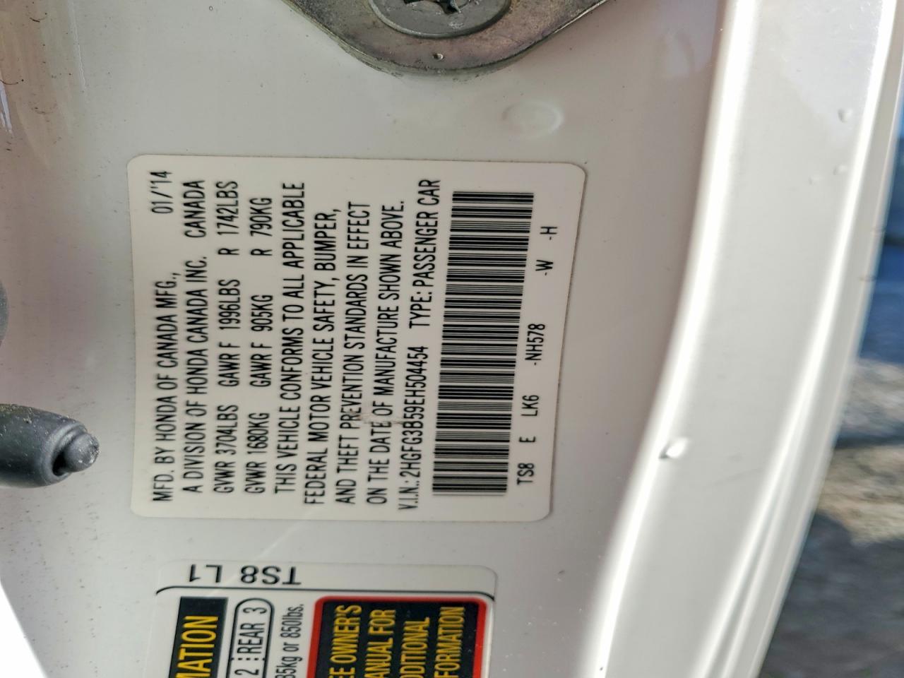 2014 Honda Civic Lx - zdjęcie 12