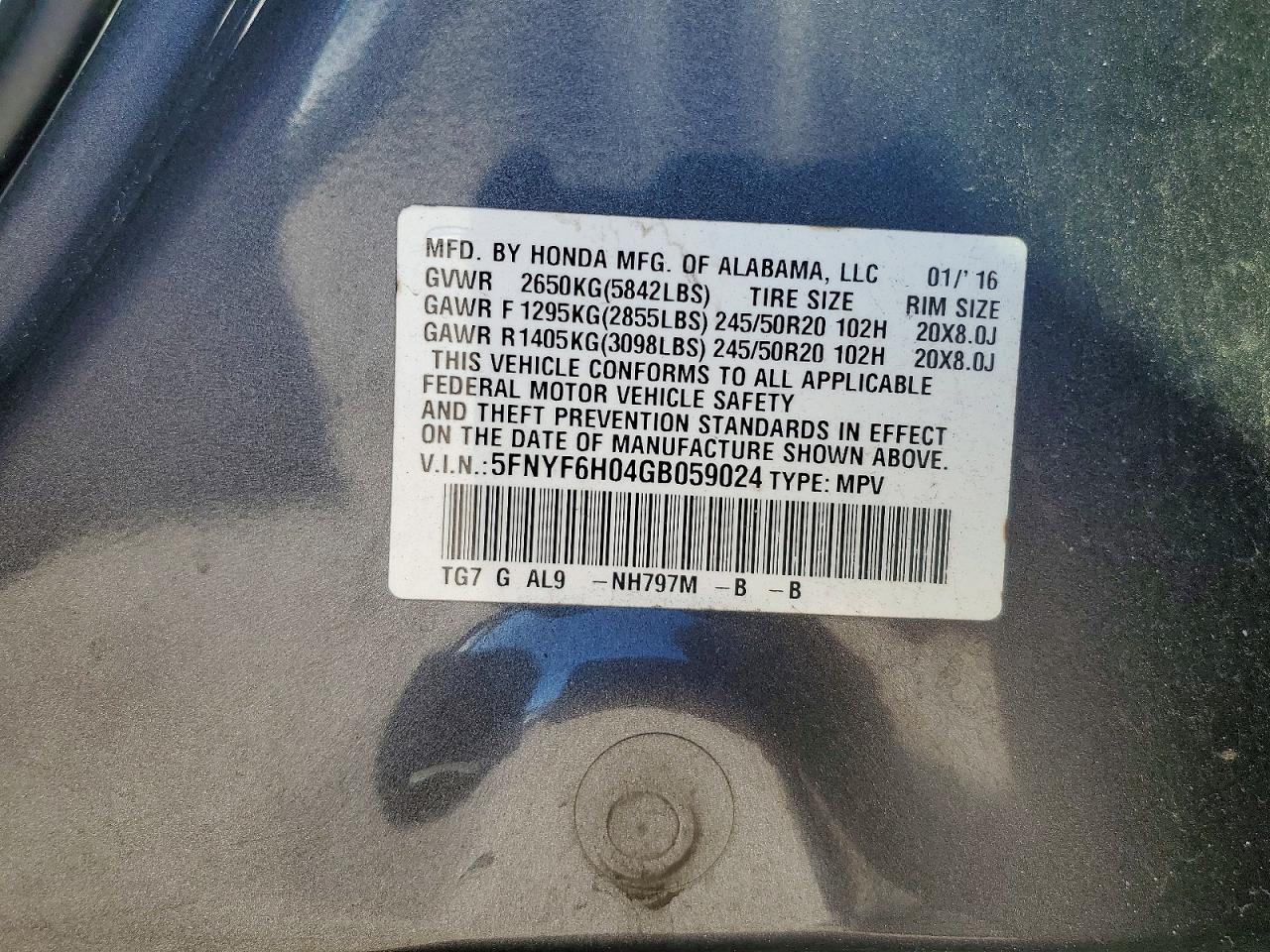 2016 Honda Pilot Elite - zdjęcie 13