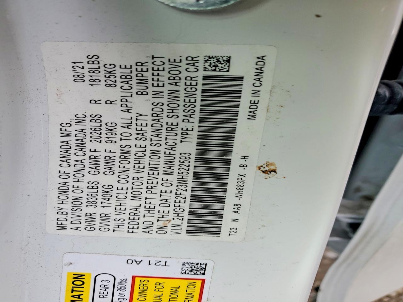 2022 Hond Civic - zdjęcie 12