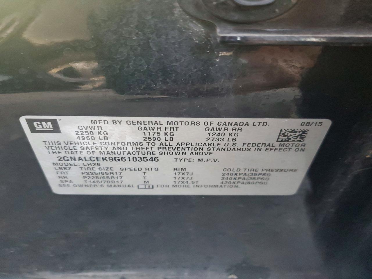 2016 Chevrolet Equinox Lt - zdjęcie 14