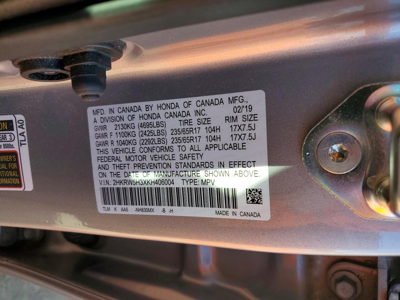 2019 Honda Cr-V Lx - zdjęcie 13
