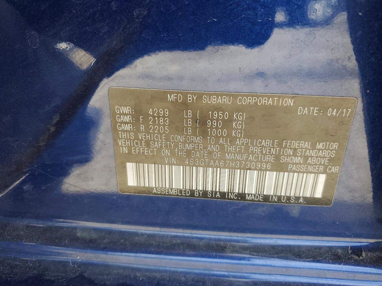 2017 Subaru Impreza - zdjęcie 12