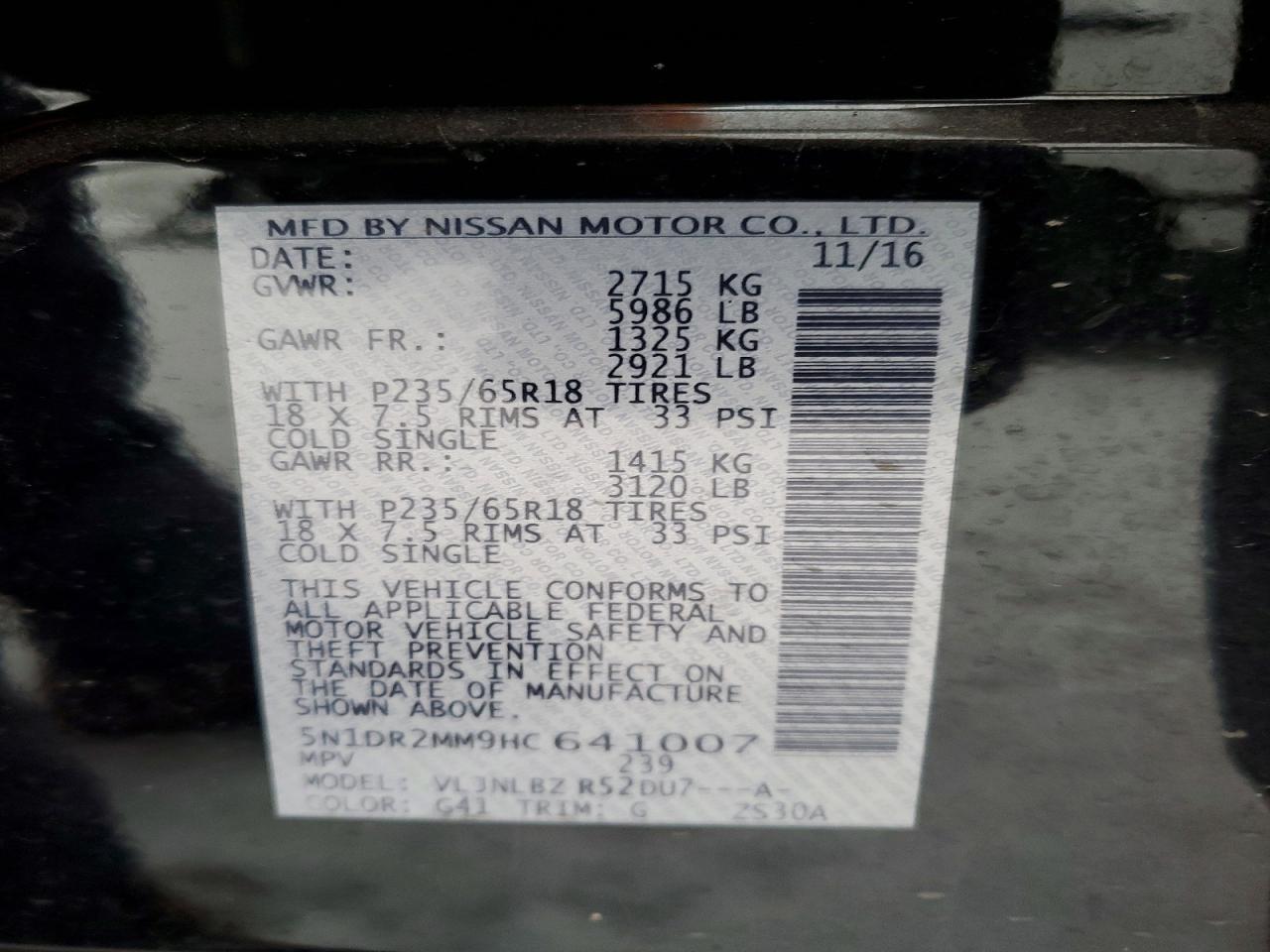 2017 Nissan Pathfinder S - zdjęcie 13