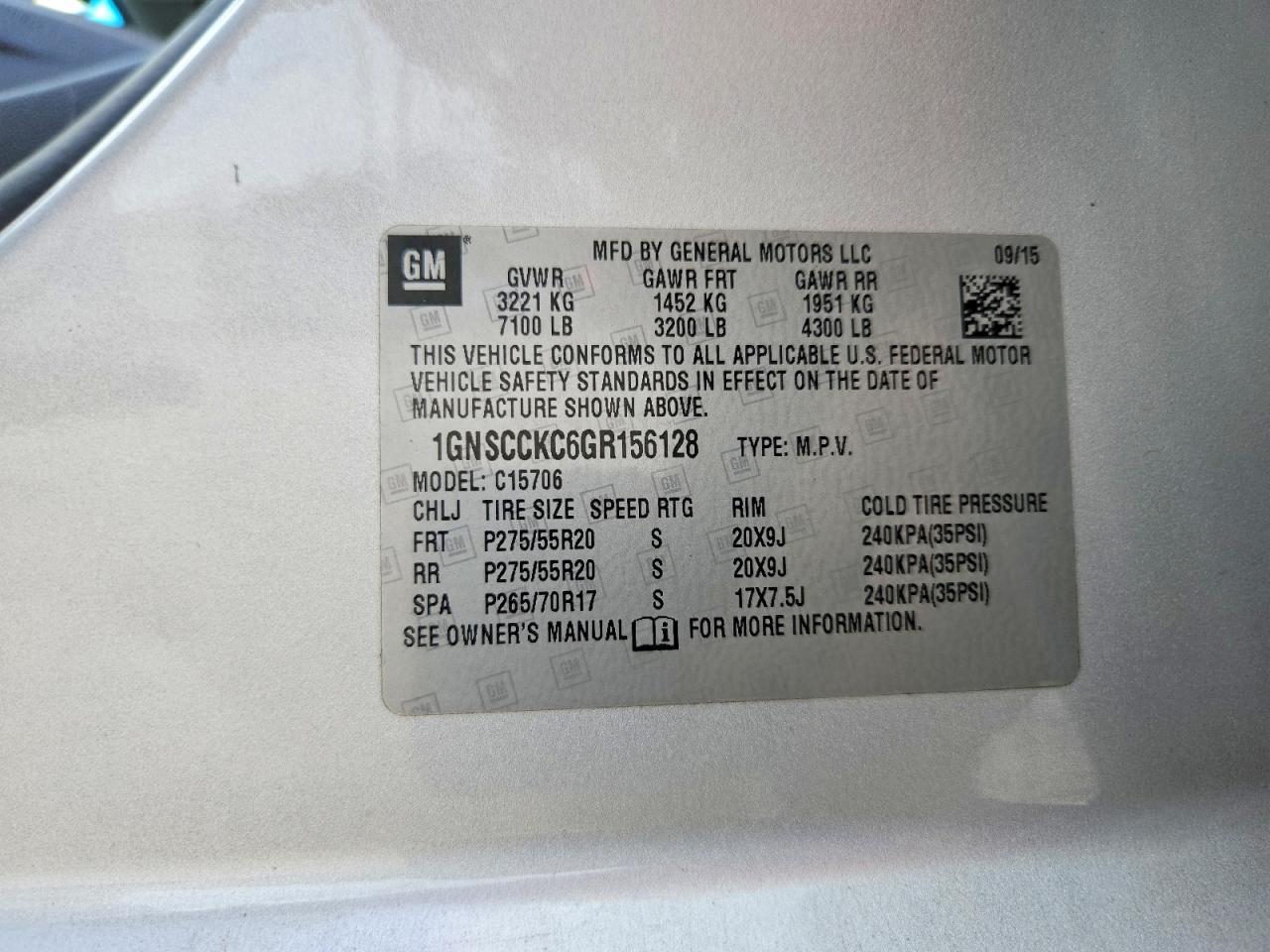 2016 Chevrolet Tahoe C1500 Ltz - zdjęcie 14