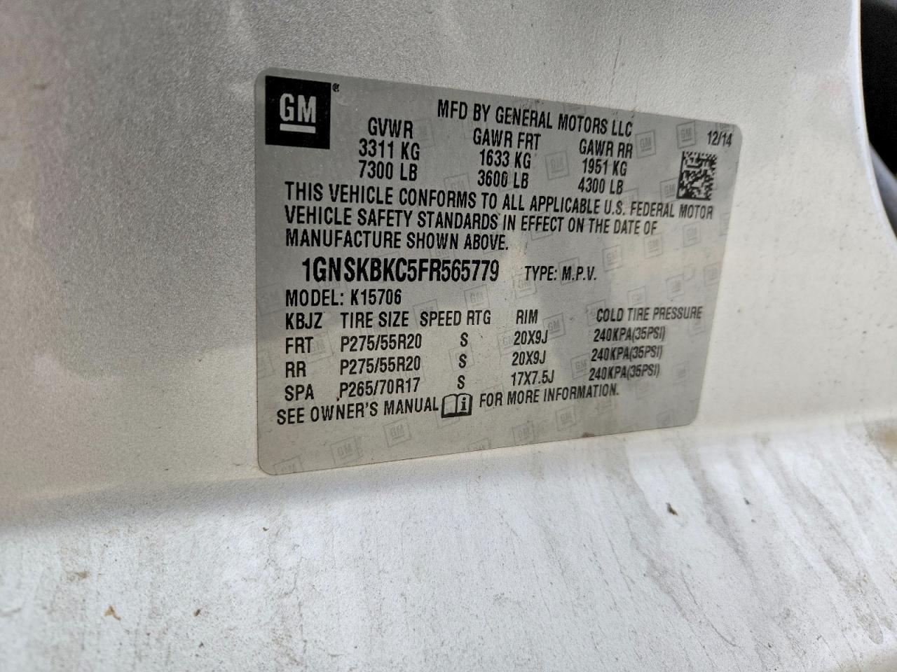 2015 Chevrolet Tahoe - zdjęcie 14