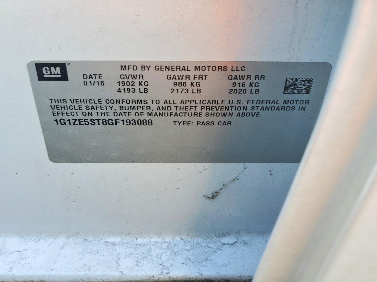 2016 Chevrolet Malibu Lt - zdjęcie 12