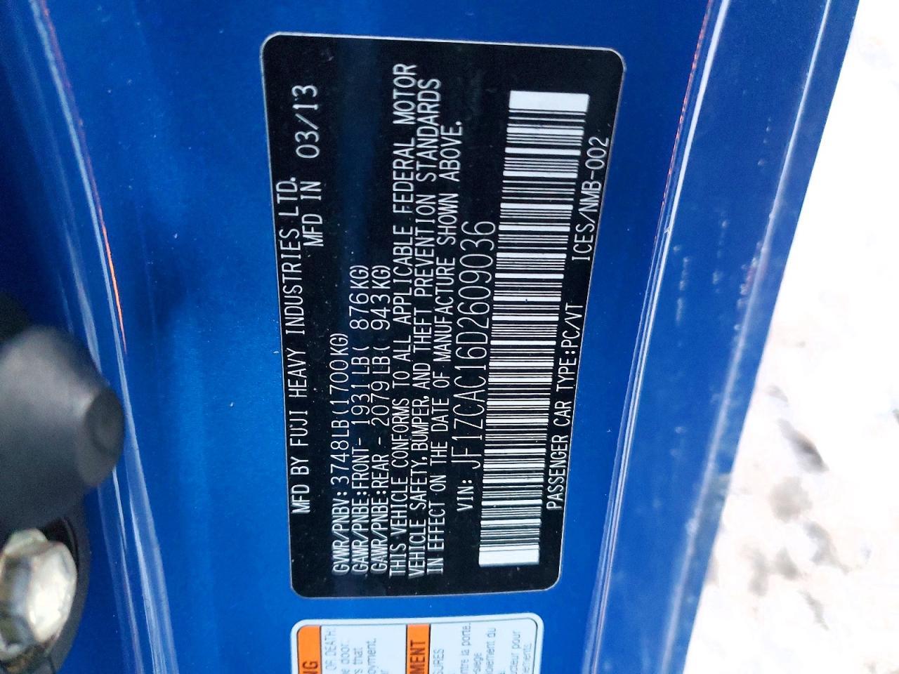 2013 Subaru Brz 2.0 Limited - zdjęcie 12