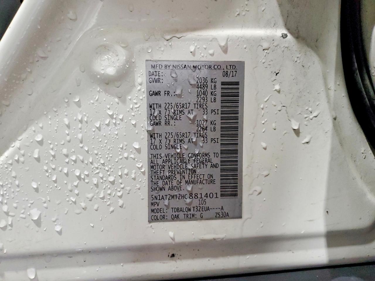 2017 Nissan Rogue Sv - zdjęcie 13