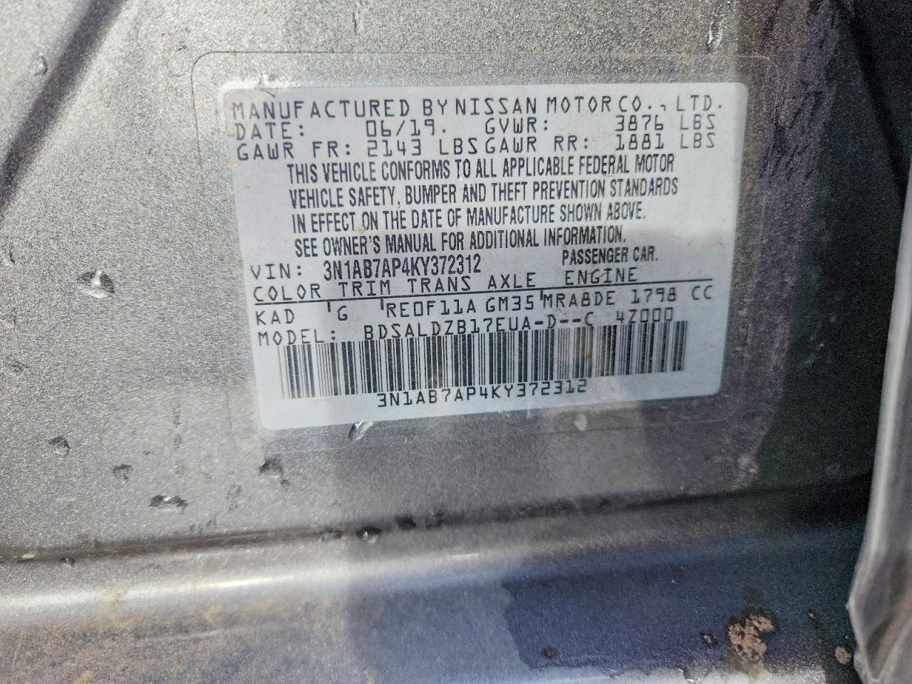 2019 Nissan Sentra Sv - zdjęcie 12