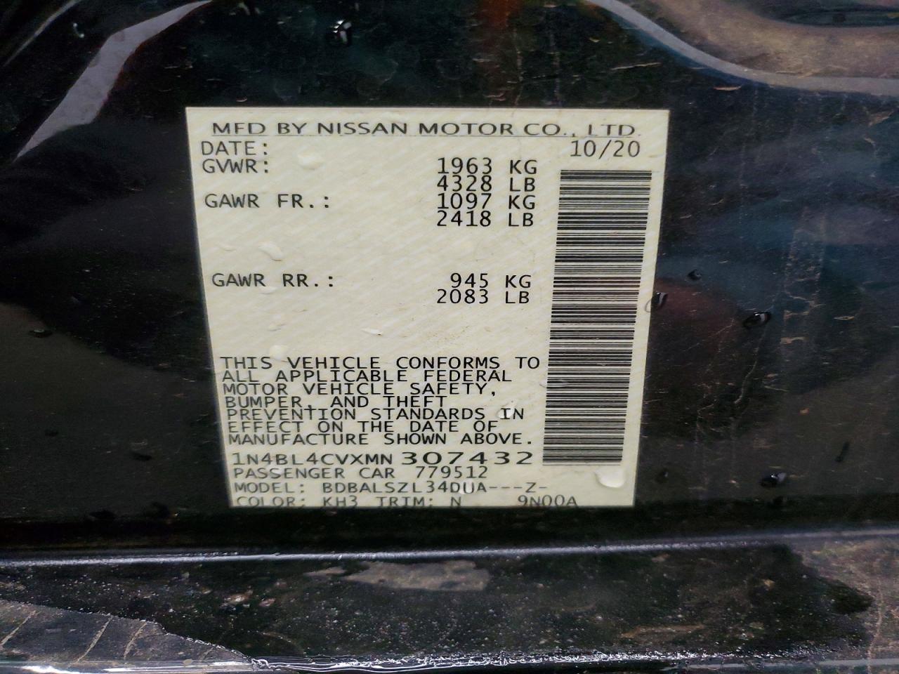 2021 Nissan Altima 2.5 Sr - zdjęcie 12