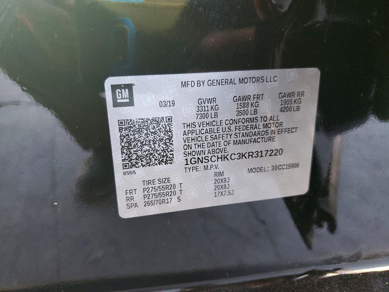 2019 Chevrolet Suburban C1500 Lt - zdjęcie 12