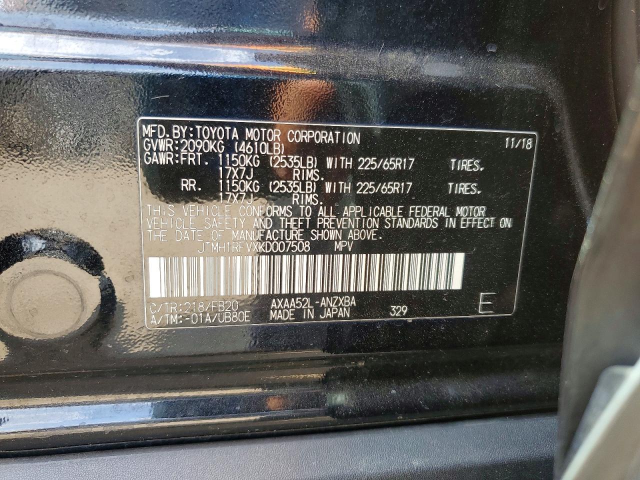 2019 Toyota Rav4 Le - zdjęcie 14