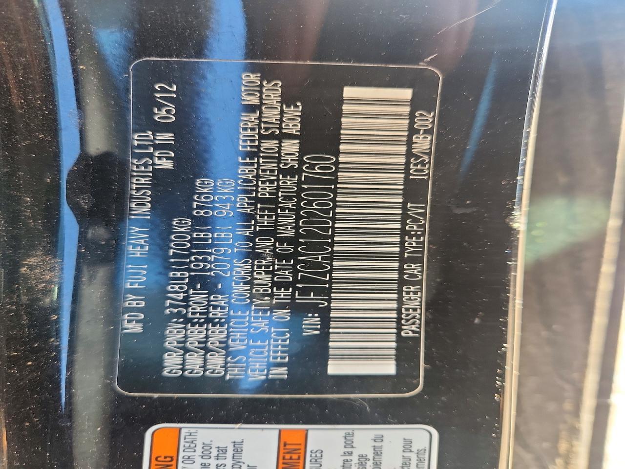 2013 Subaru Brz 2.0 Limited - zdjęcie 12