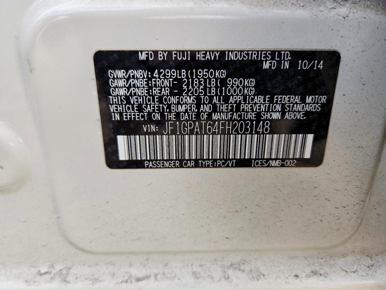 2015 Subaru Impreza Sport - zdjęcie 12