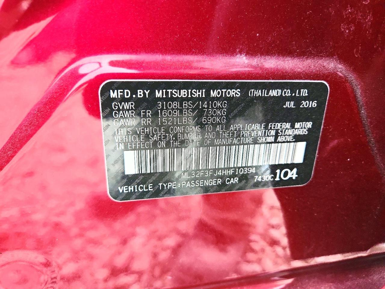 2017 Mitsubishi Mirage G4 Es - zdjęcie 13