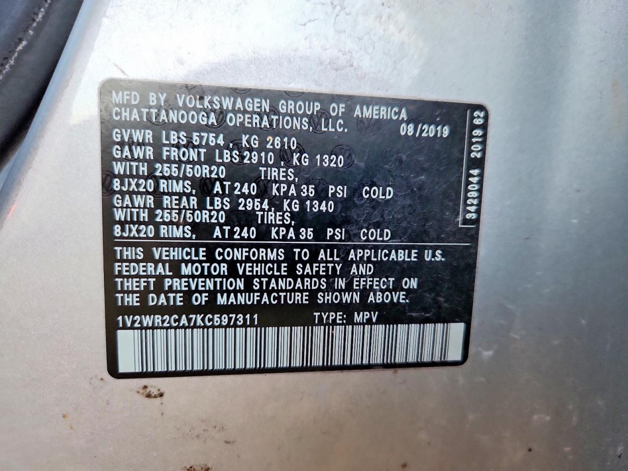 2019 Volkswagen Atlas Se - zdjęcie 13