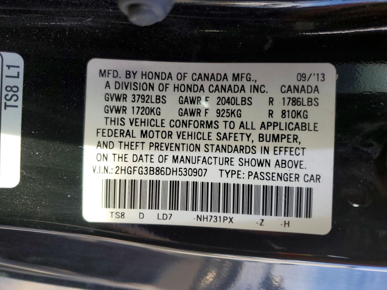 2013 Honda Civic Ex - zdjęcie 13