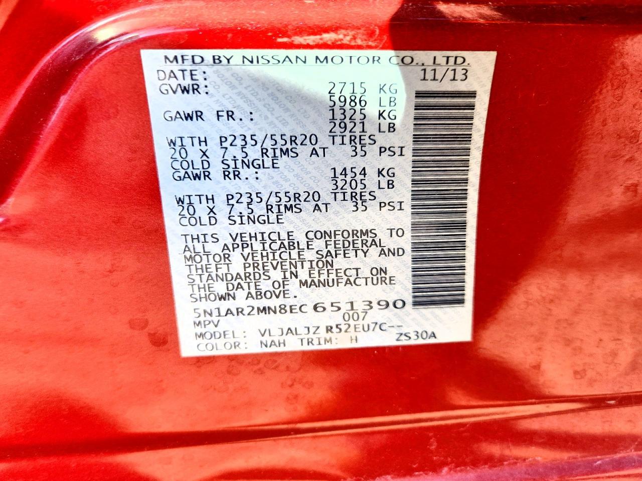 2014 Nissan Pathfinder S - zdjęcie 14