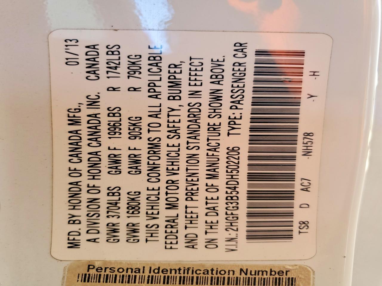 2013 Honda Civic Lx - zdjęcie 13