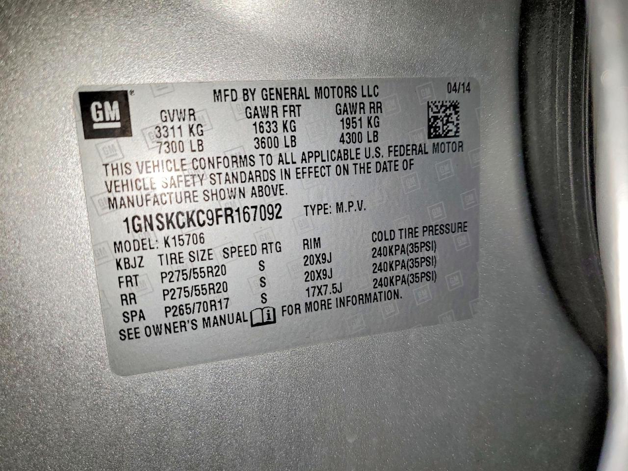 2015 Chevrolet Tahoe K1500 Ltz - zdjęcie 14