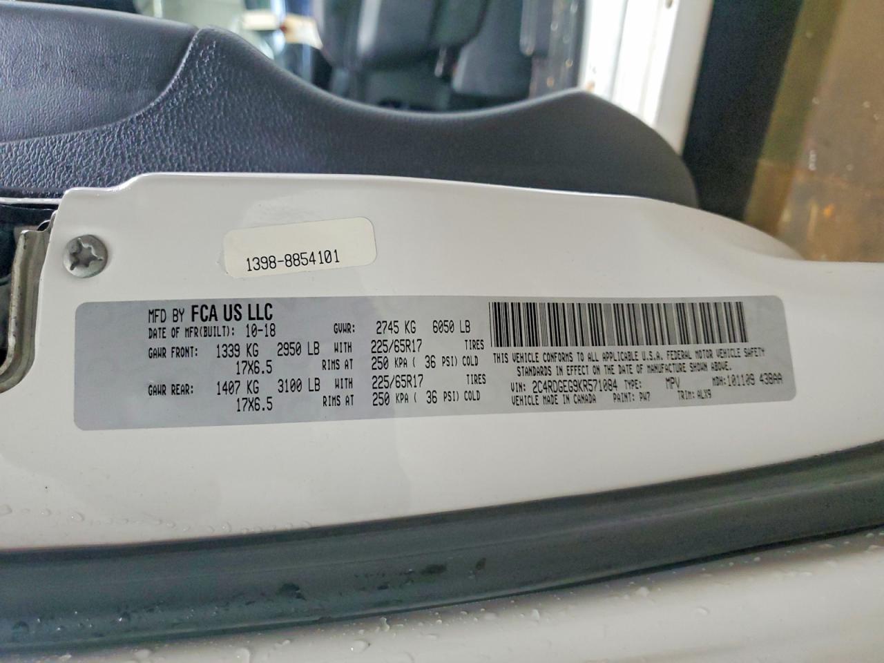 2019 Dodge Grand Caravan Gt - zdjęcie 13