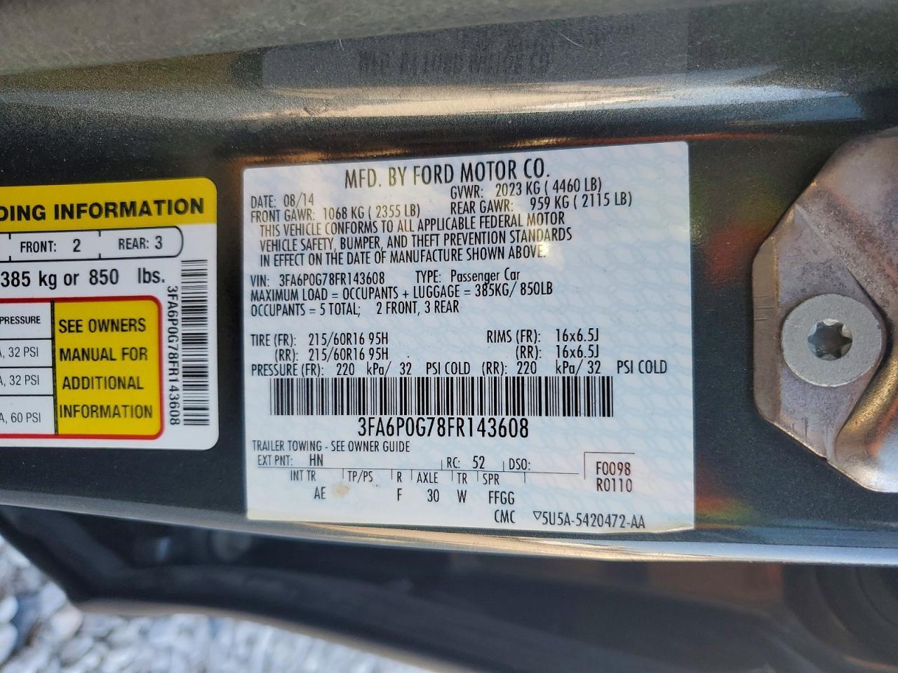 2015 Ford Fusion S - zdjęcie 12