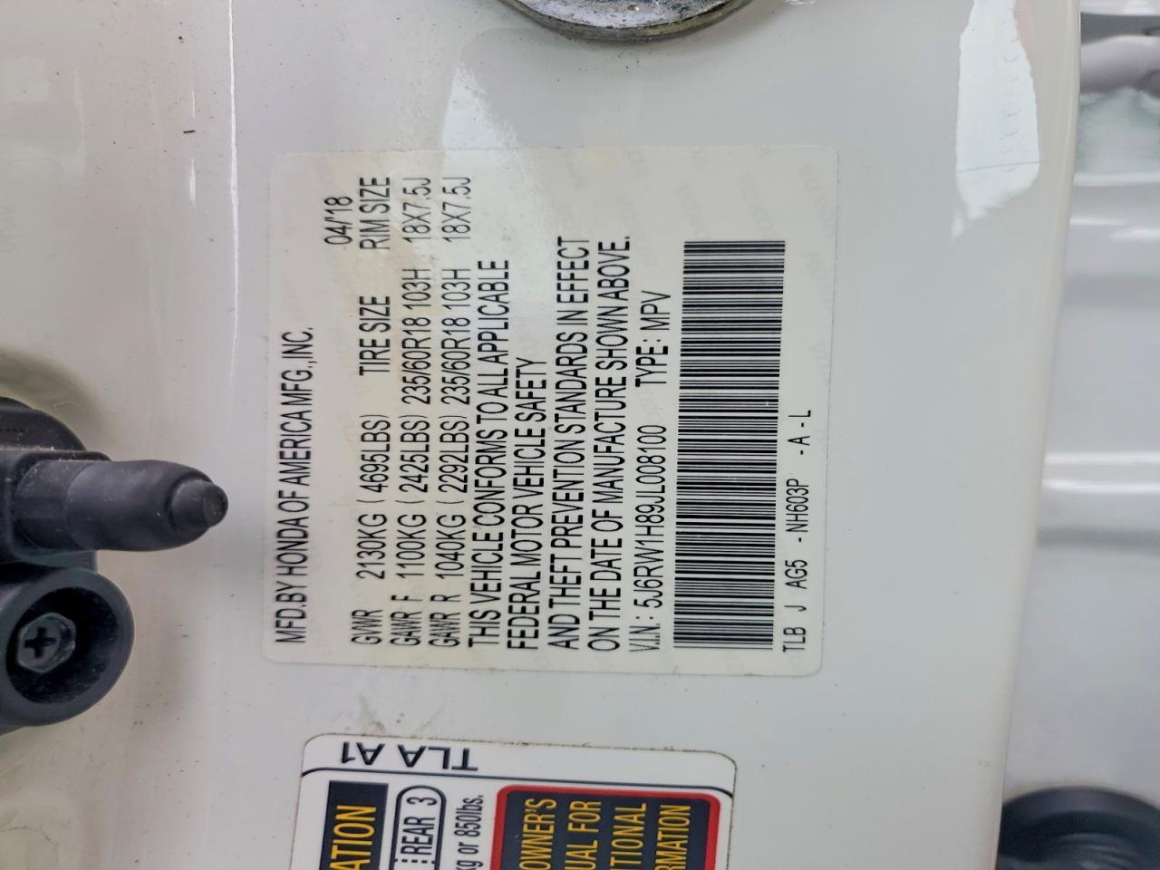 2018 Honda Cr-V Exl - zdjęcie 13