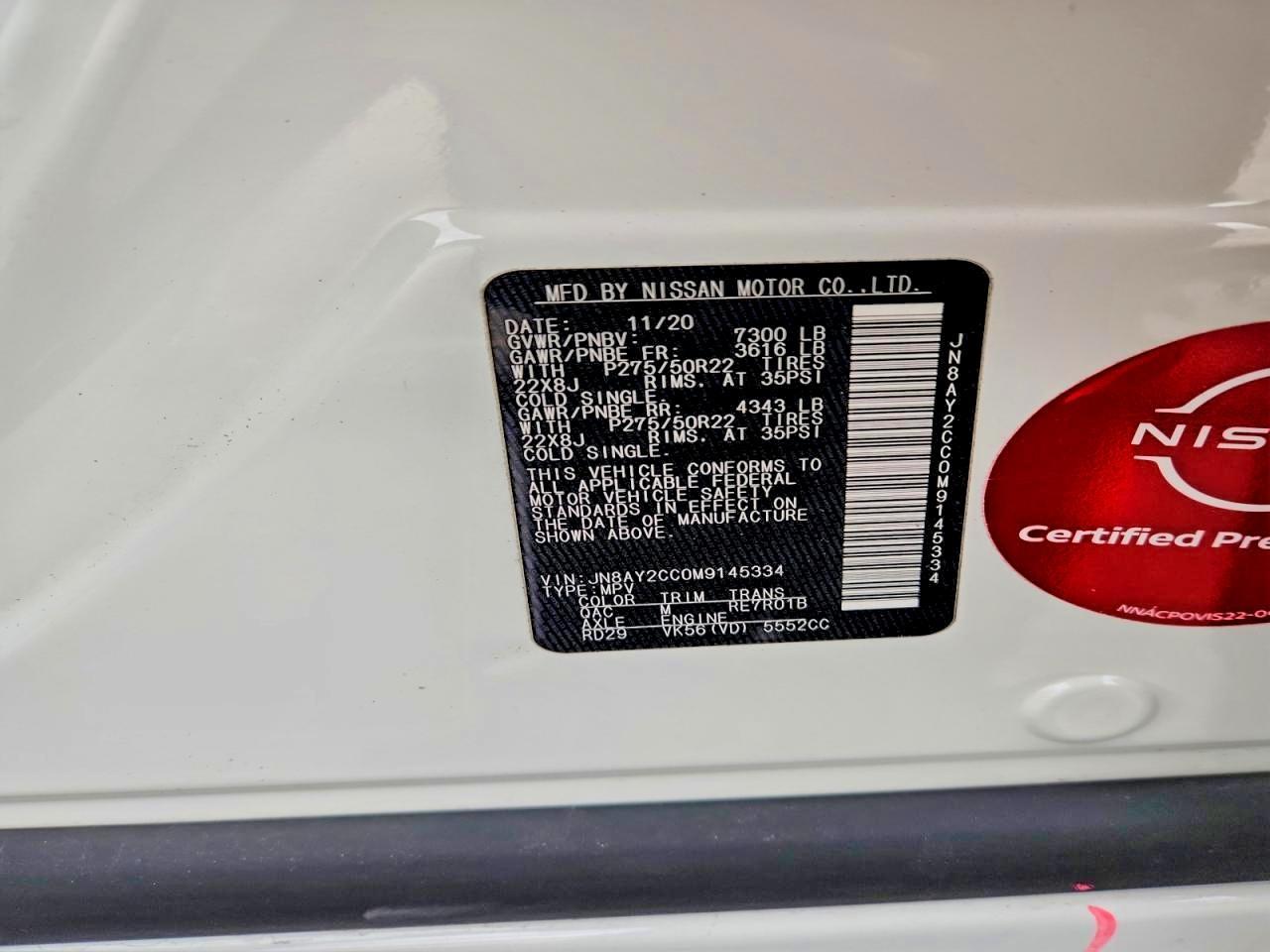 2021 Nissan Armada Platinum - zdjęcie 12