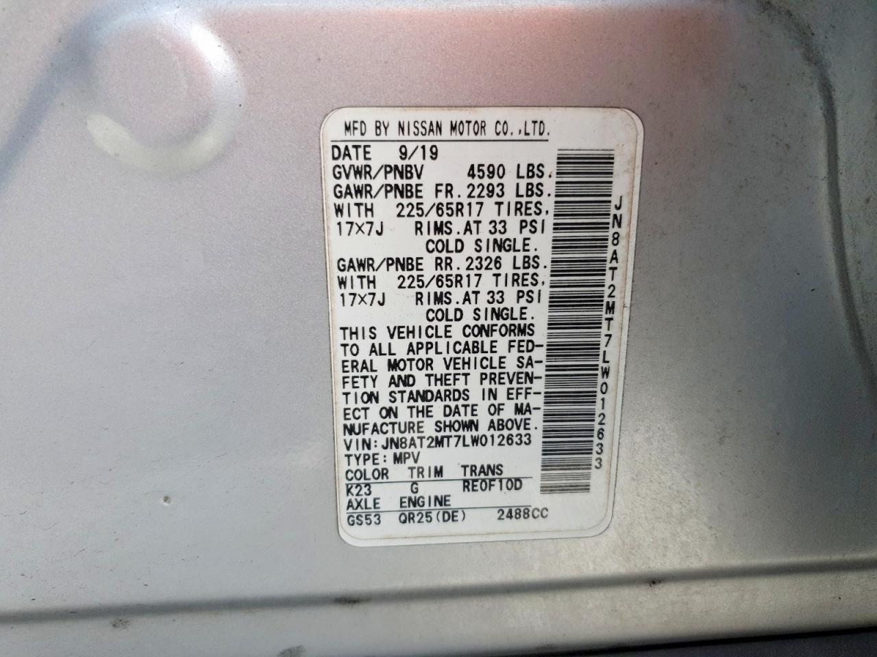 2020 Nissan Rogue Sv - zdjęcie 13