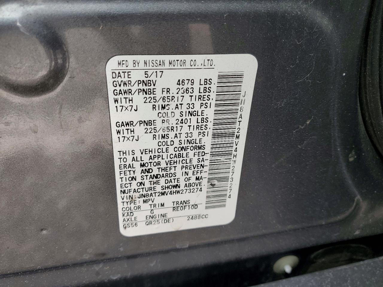 2017 Nissan Rogue Sv - zdjęcie 13