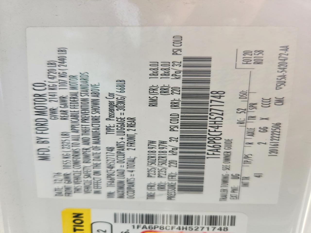 2017 Ford Mustang Gt - zdjęcie 12