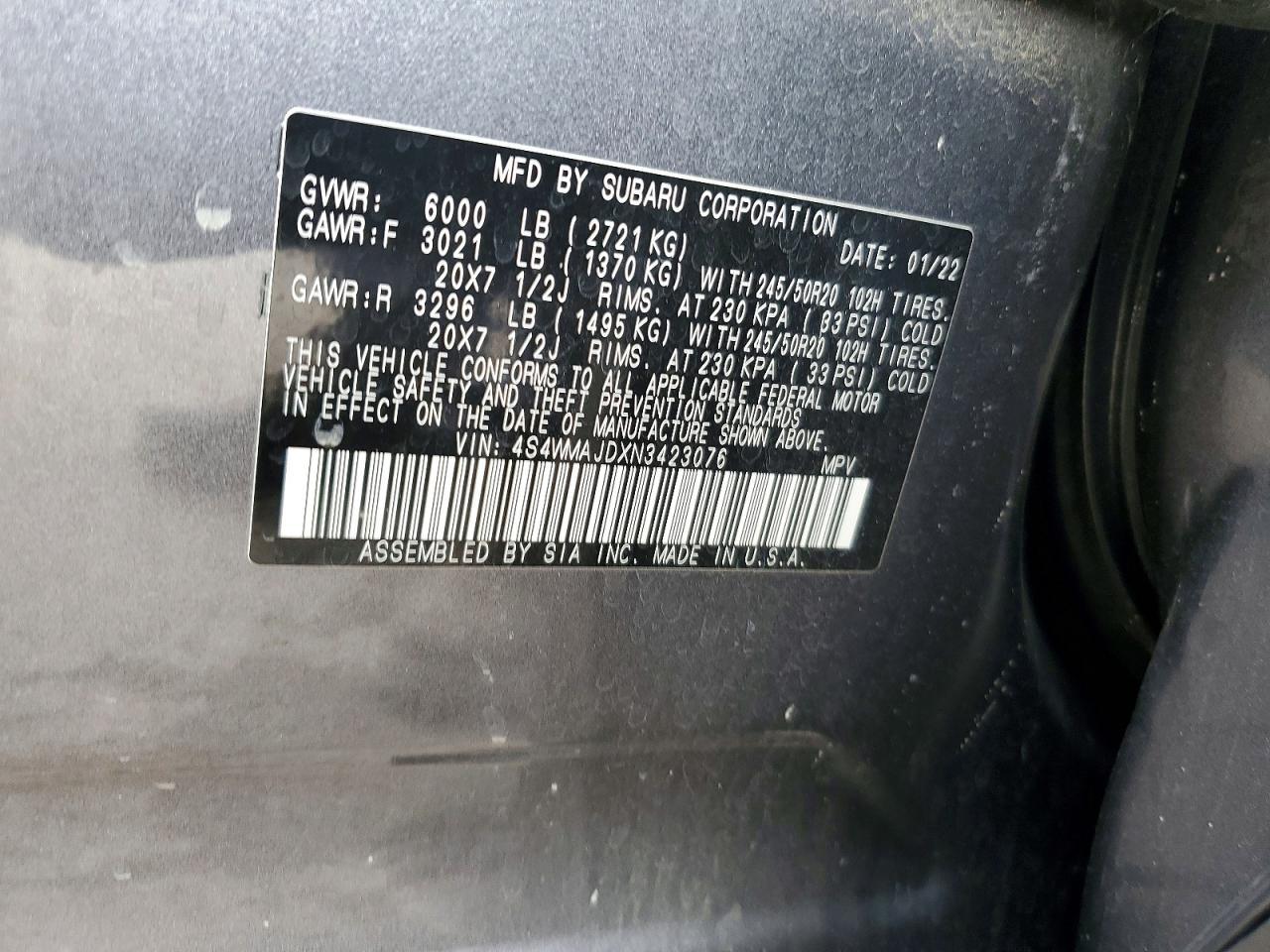 2022 Subaru Ascent Onyx Edition - zdjęcie 13